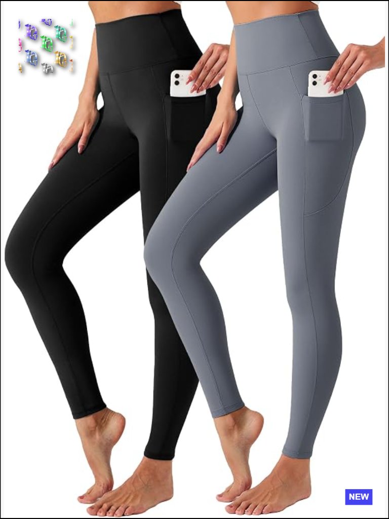 High Waisted Yoga Pockets Leggings 8-Way Stretch Tummy Control Workout Pants